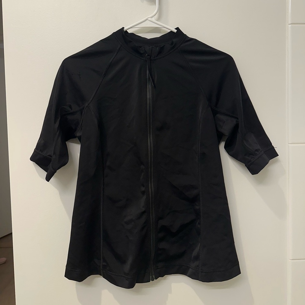 Lands' End Women’s Black Zip Up Rash Guard Size S / M